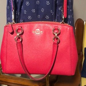 NEW COACH NEW Triple Entry Shldr/CB Fuschia Gold Hardware